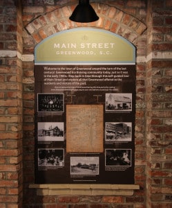 Exhibit welcome board at The Museum of Greenwood, SC
