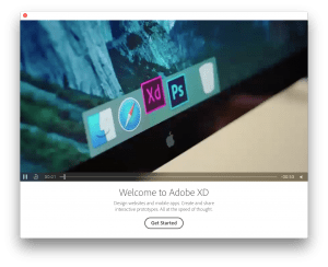 Adobe Experience Design 2017 Start Screen