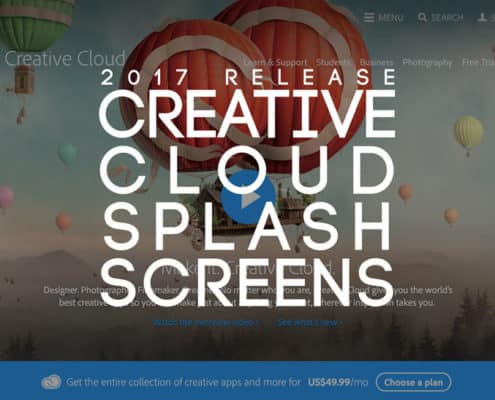 Adobe Creative Cloud 2017 Release Splash Screens Roundup