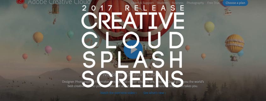 Adobe Creative Cloud 2017 Release Splash Screens Roundup